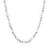 3.8mm 14k White Gold Solid Figaro Chain
